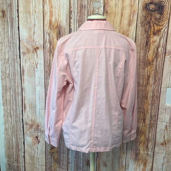 Alfred Dunner Women  Pink Sz 14 Button Up Embroidered Stitching  Floral Jacket - Picture 5 of 11